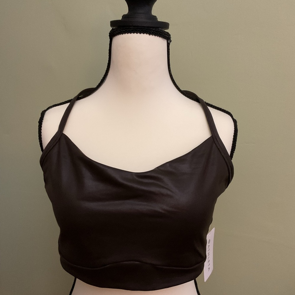 NWT Athleta Brown matte foil Vital sport bra.